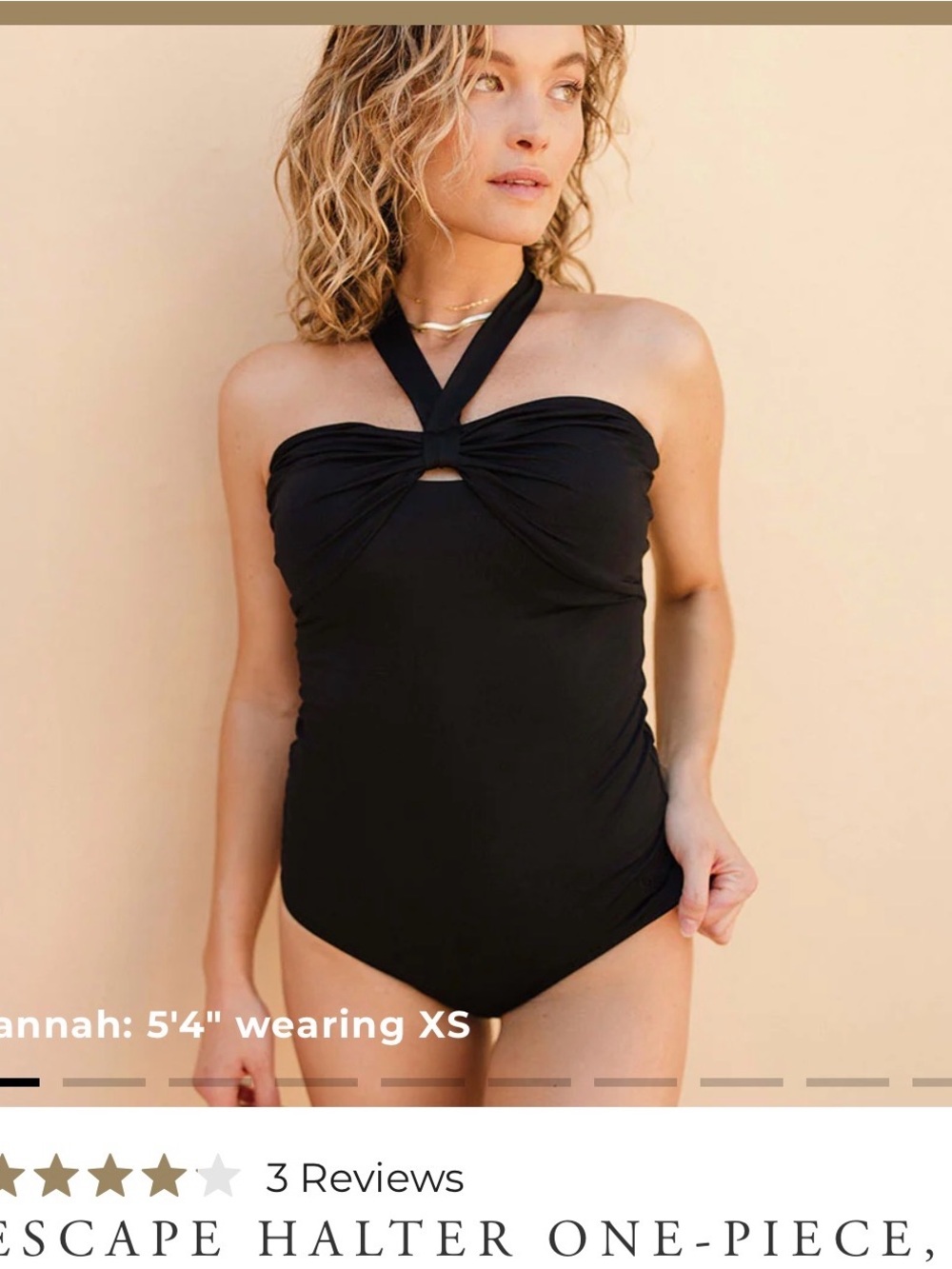 Albion Escape Black Halter One-Piece Swimsuit.